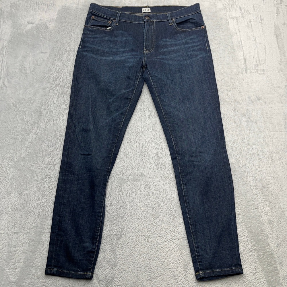 ABLE The Skinny Jeans Women's 35 Blue Dark Wash Denim Everyday Wear Casual